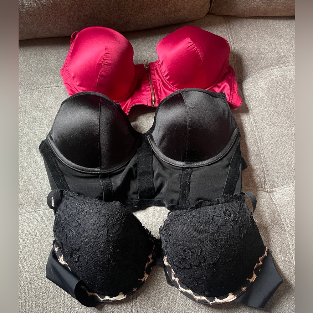 Lot of three Frederick’s of Hollywood sexy bras size 36C